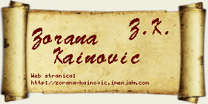 Zorana Kainović vizit kartica